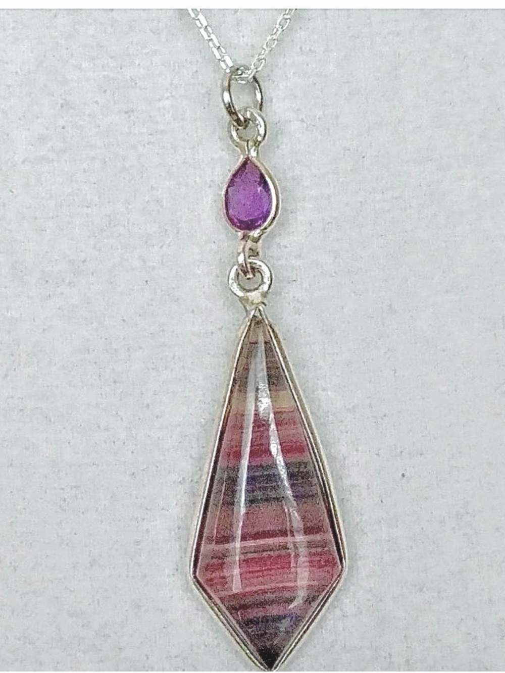 Fluorite & Amethyst Pendent